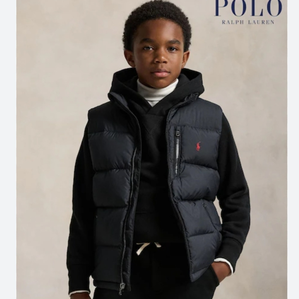 Ralph Lauren Reversible Blue Label Navy And Red Puffer Vest